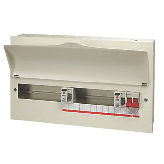 Image of Wylex 21-Module 15-Way Part-Populated Dual RCD Consumer Unit 