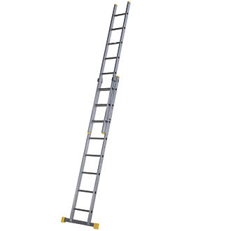 Image of Werner PRO 2-Section Aluminium Square Rung Extension Ladder 4.08m 