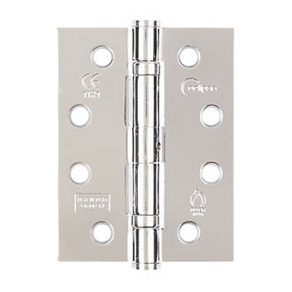 Image of Eclipse Polished Chrome Grade 13 Fire Rated Ball Bearing Hinges 102mm x 76mm 2 Pack 