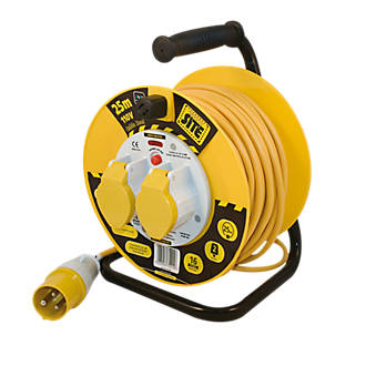 Image of Masterplug LVCT2516/2-XD 16A 2-Gang 25m Cable Reel With Locking Brake 110V 