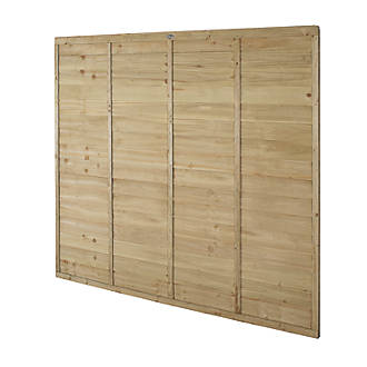 Image of Forest TP Super Lap Garden Fencing Panel Natural Timber 6' x 5' 6" Pack of 4 