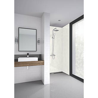 Image of Splashwall Bathroom Splashback Gloss White Reflex 1200mm x 2400mm x 11mm 