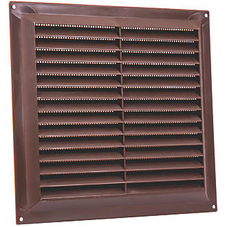 Image of Map Vent Fixed Louvre Vent with Flyscreen Brown 229mm x 229mm 