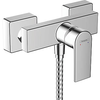 Image of Hansgrohe Vernis Shape Exposed Dual Flow Shower Mixer Valve Fixed Chrome 