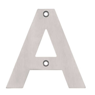 Image of Eclipse Door Letter A Satin Stainless Steel 102mm 