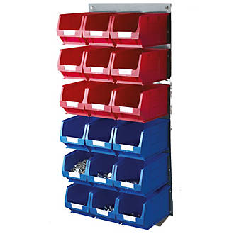 Image of TP2 18 PC Large Bin Storage Kit Red / Blue 
