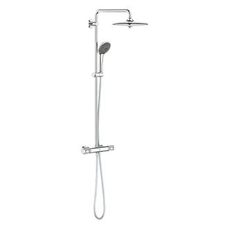 Image of Grohe Vitalio Joy 260 CoolTouch HP Rear-Fed Exposed Chrome Thermostatic Shower System 