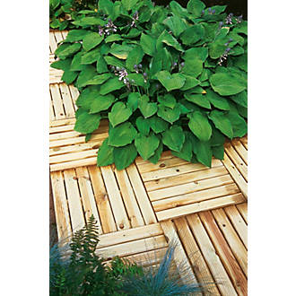 Image of Forest Ridged Tile Decking Kit 32mm x 0.5m x 0.5m 16 Pack 