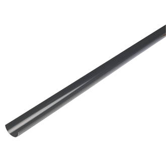 Image of FloPlast Mini Line Half Round Gutter Black 76mm x 2m 6 Pack 