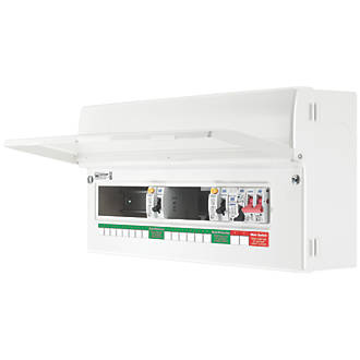 Image of British General Fortress 22-Module 14-Way Part-Populated High Integrity Dual RCD Consumer Unit with SPD 