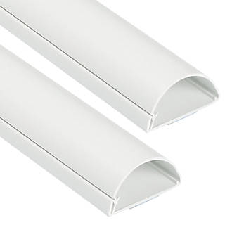 Image of D-Line Wall-Mounted TV Decorative Trunking White 50 x 25mm x 1.5m Pack of 2 