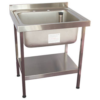 Image of Midi 1 Bowl Stainless Steel Catering Sink 750mm x 650mm 