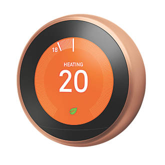 Image of Google Nest 3rd Gen Wireless Heating & Hot Water Smart Thermostat Copper 