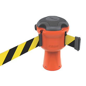 Image of Skipper SKIPPER01 Retractable Barrier with Black / Yellow Tape Orange 9m 