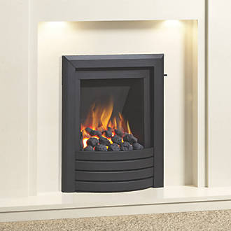 Image of Be Modern Design Black Slide Control Inset Gas Manual Fire 510mm x 123mm x 605mm 