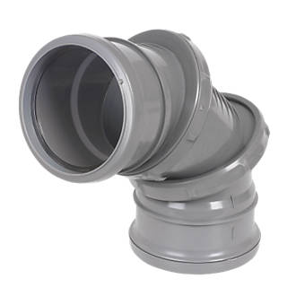 Image of FloPlast Push-Fit 0-90Â° Double Socket Adjustable Bend Grey 110mm 