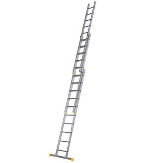 Image of Werner PRO 3-Section Aluminium Square Rung Extension Ladder 6.93m 