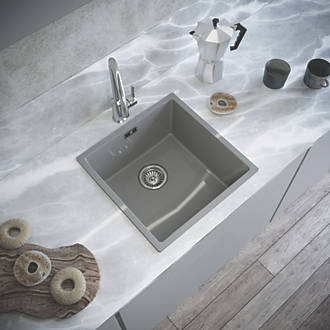 Image of ETAL Comite 1 Bowl Composite Kitchen Sink Gloss Grey 440mm x 440mm 