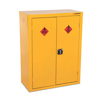 Image of Armorgard Safestor Hazardous Floor Cupboard Yellow 900mm x 465mm x 1200mm 
