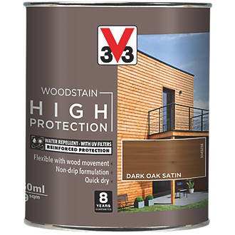Image of V33 High-Protection Exterior Woodstain Satin Dark Oak 750ml 