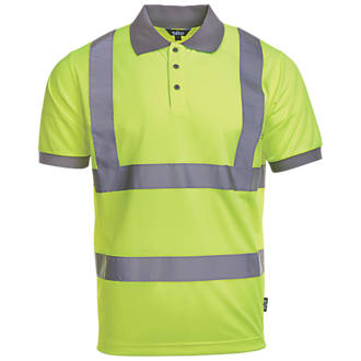 Image of Site Hi-Vis Polo Shirt Yellow Medium 42 1/2" Chest 