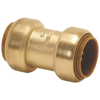 Image of Tectite Classic Brass Push-Fit Equal Coupler 15mm 