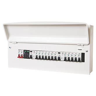 Image of MK Sentry 21-Module 12-Way Populated Dual RCD Consumer Unit with SPD 