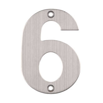 Image of Eclipse Door Numeral 6 Satin Stainless Steel 102mm 