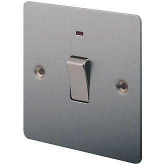 Image of LAP 20A 1-Gang DP Control Switch Brushed Stainless Steel with Neon 