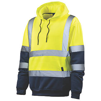 Image of Tough Grit High Visibility Hoodie Yellow / Navy X Large 53" Chest 