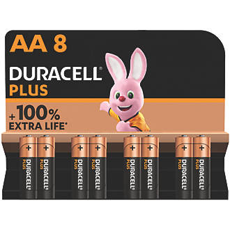 Image of Duracell Plus AA Alkaline Batteries 8 Pack 