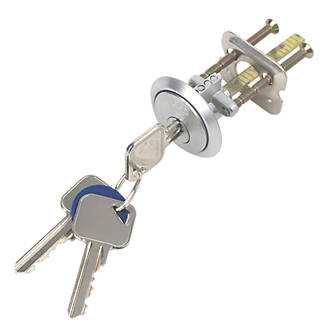 Image of Smith & Locke Fire Rated Night Latch Replacement 5-Pin Rim Cylinder Satin Chrome 43mm 