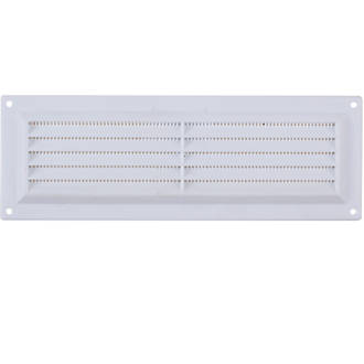 Image of Map Vent Fixed Louvre Vent with Flyscreen White 229 x 76mm 