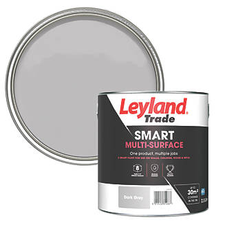 Image of Leyland Trade Smart Eggshell Dark Grey Emulsion Multi-Surface Paint 2.5Ltr 