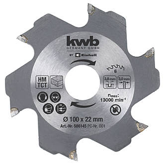 Image of Einhell 6-Tooth TCT Biscuit Jointer Blade 100mm x 22mm 