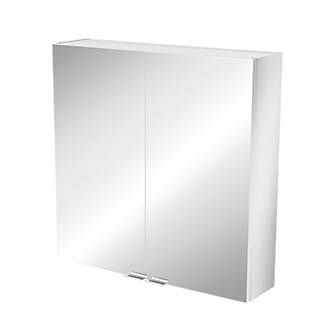 Image of Imandra Bathroom Mirror Cabinet Silver Gloss 600mm x 150mm x 600mm 