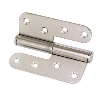 Image of Eclipse Satin Stainless Steel Lift-Off Hinges LH 102mm x 89mm 2 Pack 