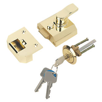 Image of Smith & Locke Fire Rated Traditional Night Latch Electro Brass 40mm Backset 