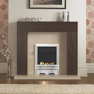 Image of Focal Point Lulworth Stainless Steel Rotary Control Gas Inset Flueless Fire 497mm x 620mm 