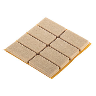 Image of Fix-O-Moll Natural Rectangular Self-Adhesive Parquet Gliders 20mm x 40mm 8 Pack 