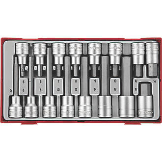 Image of Teng Tools TTHEX16 1/2" Drive Hex Bit Socket Set 16 Pieces 