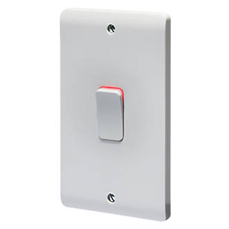 Image of Crabtree Instinct 50A 2-Gang DP Control Switch White with LED 
