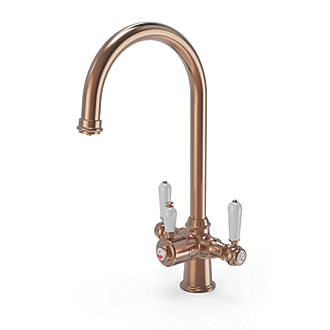 Image of ETAL Traditional Cruciform 3-in-1 Hot Water Kitchen Tap Copper 