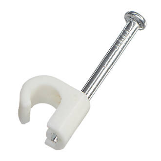 Image of Deta White Round Cable Clips 5-7mm 100 Pack 