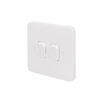 Image of Schneider Electric Lisse 10AX 2-Gang 2-Way 10AX Light Switch White 