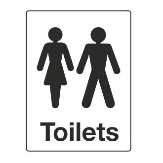 Image of Womens / Gents Toilet Sign 200mm x 150mm 