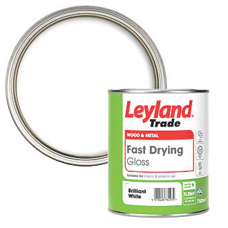 Image of Leyland Trade Gloss Brilliant White Trim Fast-Drying Paint 750ml 