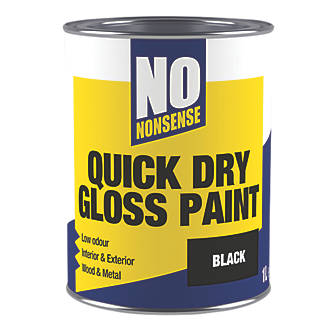 Image of No Nonsense Gloss Black Acrylic Water-Based Paint 1Ltr 