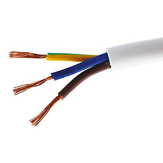 Image of Time 3183Y White 3-Core 1.0mmÂ² Flexible Cable 10m Coil 
