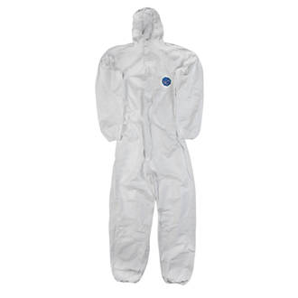 Image of DuPont Tyvek CH5 Classic Hooded Disposable Coverall White Large 40-42" Chest 32" L 